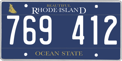 RI license plate 769412