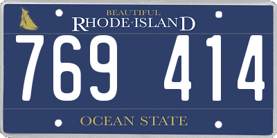 RI license plate 769414
