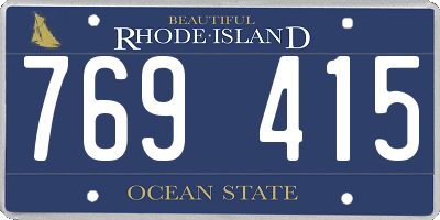 RI license plate 769415