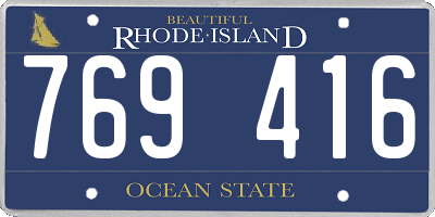 RI license plate 769416