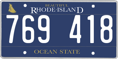 RI license plate 769418