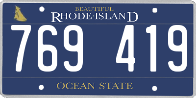RI license plate 769419