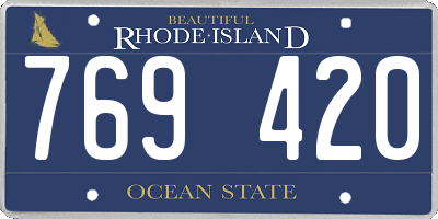 RI license plate 769420