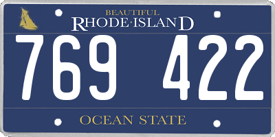 RI license plate 769422