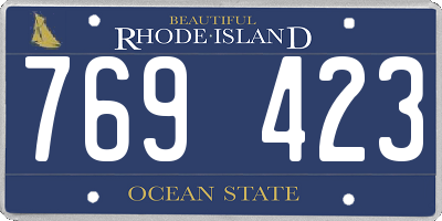 RI license plate 769423