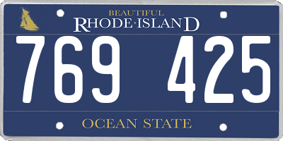 RI license plate 769425