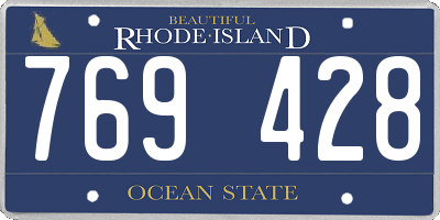 RI license plate 769428