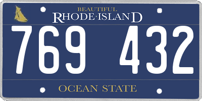 RI license plate 769432