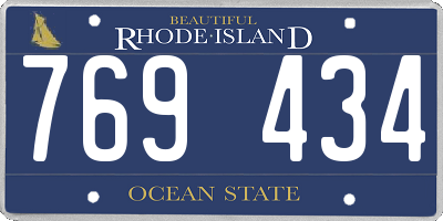 RI license plate 769434