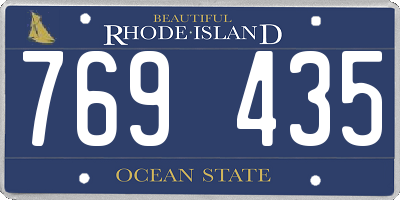 RI license plate 769435