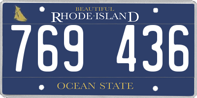 RI license plate 769436