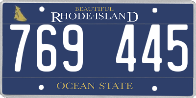 RI license plate 769445