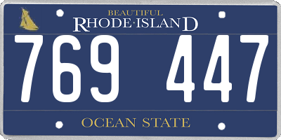 RI license plate 769447