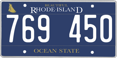 RI license plate 769450