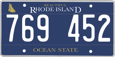 RI license plate 769452