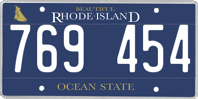 RI license plate 769454