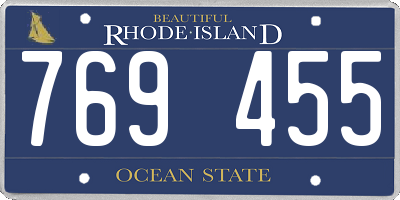 RI license plate 769455