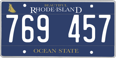 RI license plate 769457