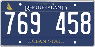 RI license plate 769458