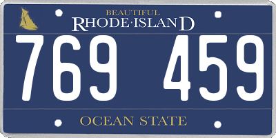 RI license plate 769459