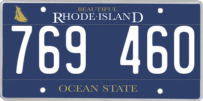 RI license plate 769460