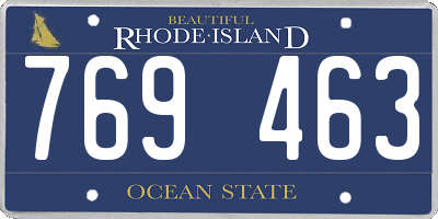 RI license plate 769463