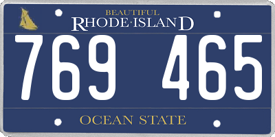 RI license plate 769465