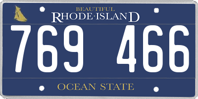 RI license plate 769466