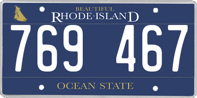 RI license plate 769467