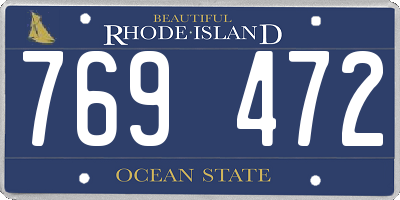 RI license plate 769472