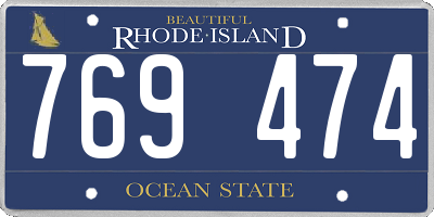 RI license plate 769474