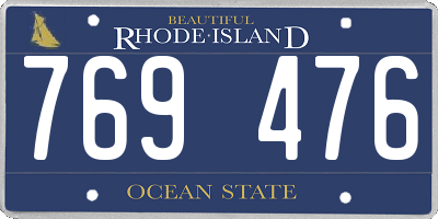 RI license plate 769476
