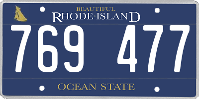 RI license plate 769477