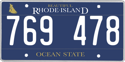 RI license plate 769478