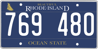 RI license plate 769480