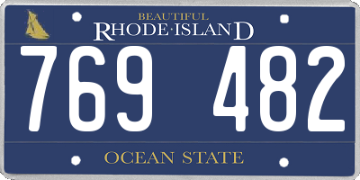 RI license plate 769482