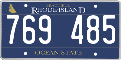 RI license plate 769485