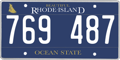 RI license plate 769487
