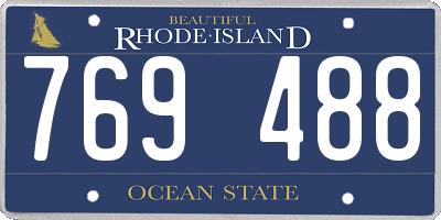 RI license plate 769488