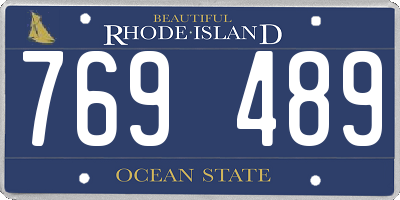 RI license plate 769489