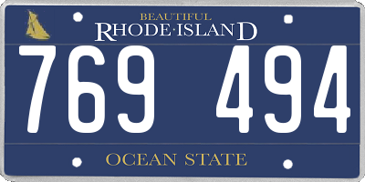 RI license plate 769494