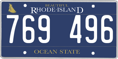 RI license plate 769496