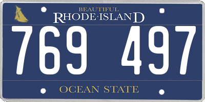 RI license plate 769497