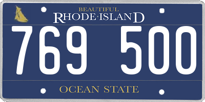 RI license plate 769500