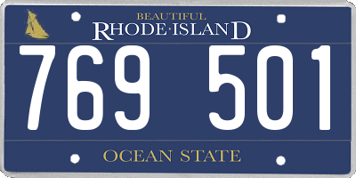 RI license plate 769501