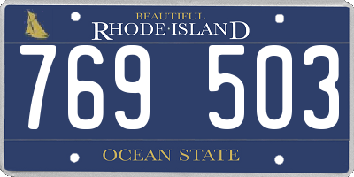 RI license plate 769503