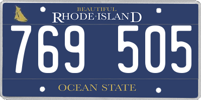 RI license plate 769505