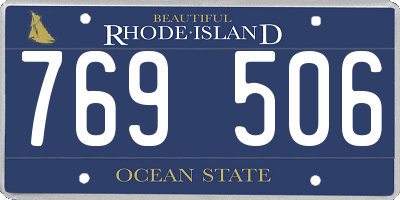 RI license plate 769506