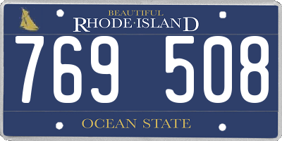 RI license plate 769508