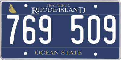 RI license plate 769509